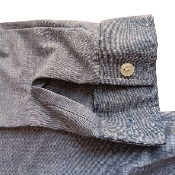 8 Vintage 1970's GIRLS Shirt QUILT TOP PRINT CHAMBRAY DENIM HIPPY Top NEW NWOT - Picture 3 of 6